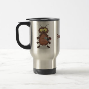 Caneca Térmica Personagem de desenho animado de barata engraçada