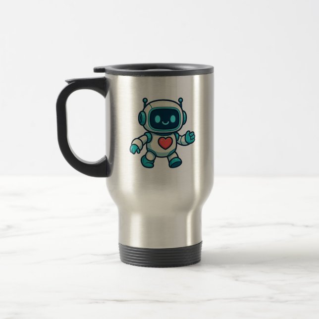 Caneca Térmica Personagens de IA e Robô (Esquerda)