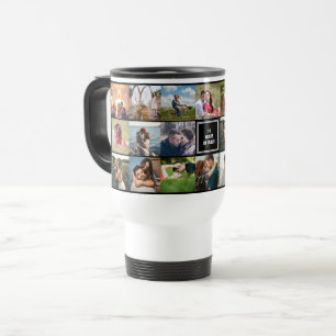 Caneca Térmica Personalização da Colagem de Fotos do Aniversár