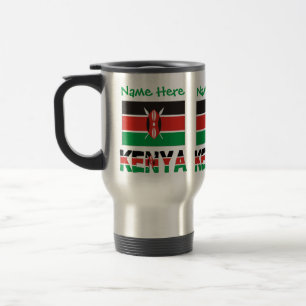 Caneca Térmica Personalização Verde do Quênia e da Bandeira do Qu