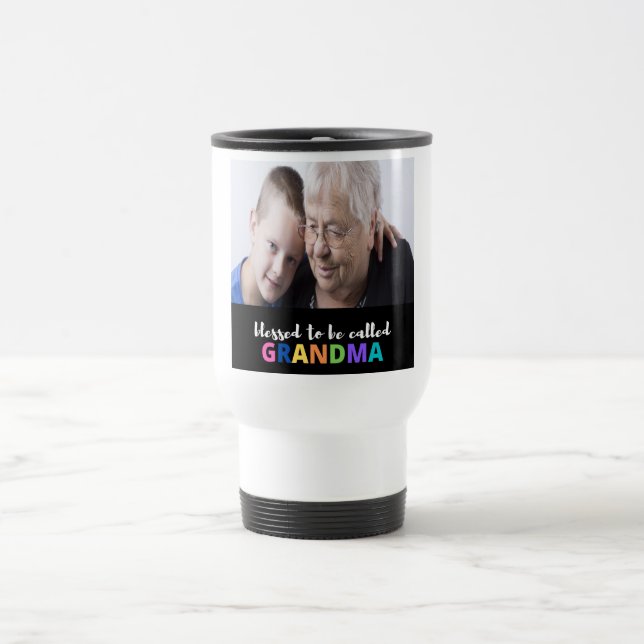 Caneca Térmica Personalizado Abençoado A Ser Chamado Vovó Mug (Centro)