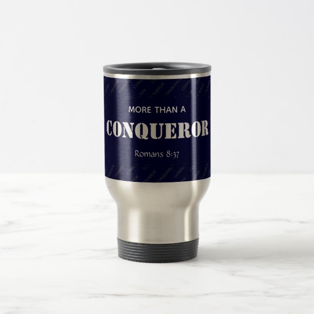 Caneca Térmica Personalizado mais do que um cristão conquistador (Centro)
