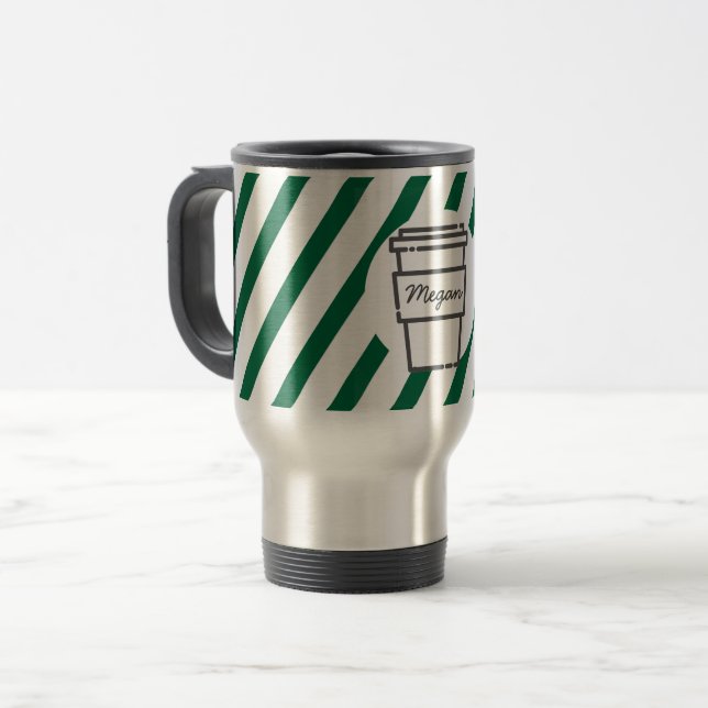 Caneca Térmica Personalizado remova o verde do copo de café (Frente Esquerda)