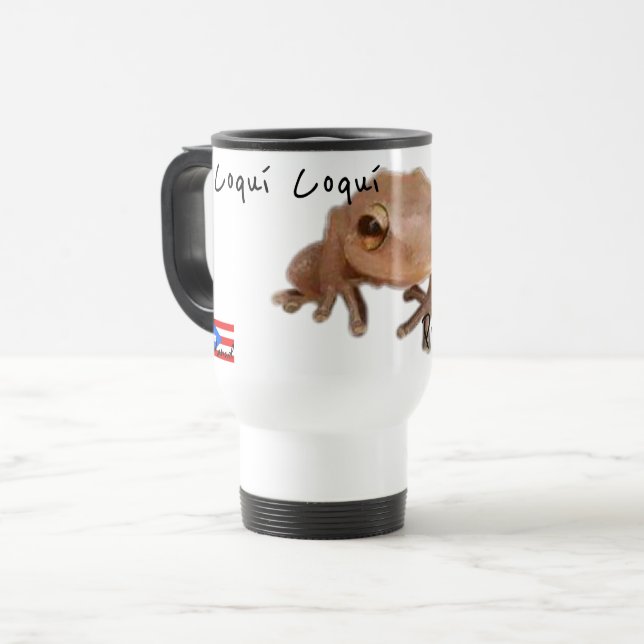 Caneca Térmica Personalizar o nome Coqui Puerto Rico Flag (Frente Esquerda)
