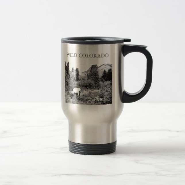 Caneca Térmica Personalizar Wilderness do Colorado Elk Selvagem (Direita)
