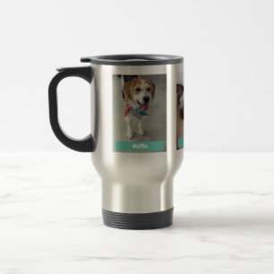 Caneca Térmica Personalize 3 Fotos & Nomes de Animais de Estimaçã