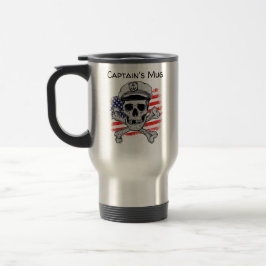 Caneca Térmica Personalize Gorro de Caveira do Capitão Bandeira d