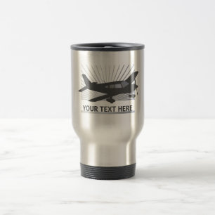 Caneca Térmica Personalize o texto - avião da baixa asa