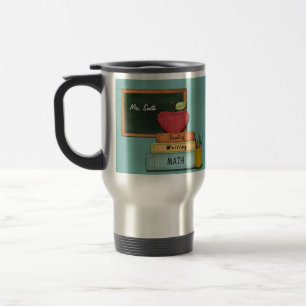 Caneca Térmica Personalize Teachers', Apple, livros e lápis