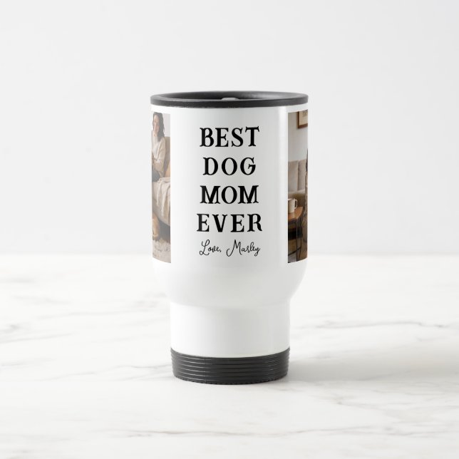 Caneca Térmica Personalized Best Dog Mom 2 Photo | Mother’s Day (Centro)