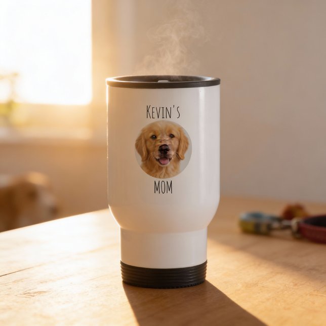 Caneca Térmica Personalized Dog Mom Photo Mug | Custom Gift (Criador carregado)