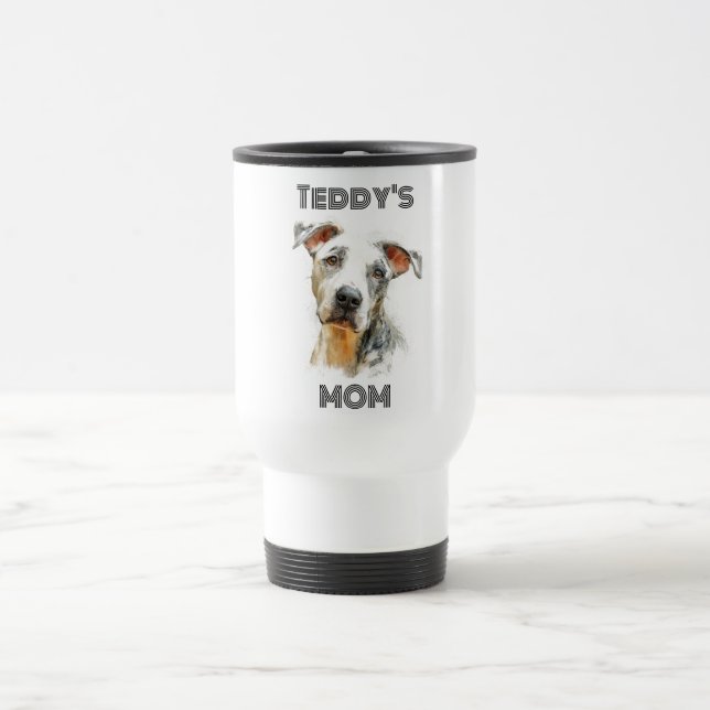 Caneca Térmica Personalized Dog Mom Travel Mug | Custom Gift (Centro)