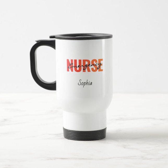 Caneca Térmica Personalized Emergency Nurse Bold Typography (Esquerda)