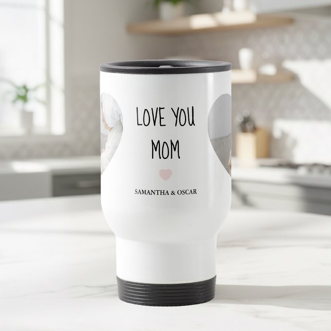 Caneca Térmica Personalized “Love You Mom” Photo | Custom Mug (Criador carregado)