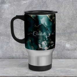 Caneca Térmica Personalized Luxury Marble Pattern Custom Name 