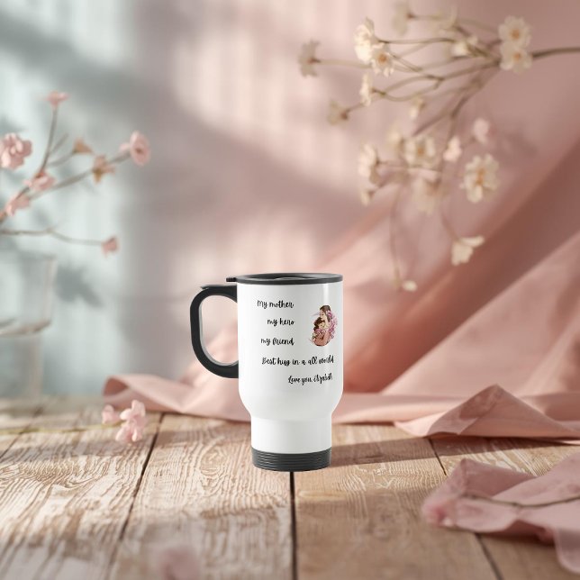 Caneca Térmica Personalized Mother's Day Mom's Hug Travel Mug (Criador carregado)