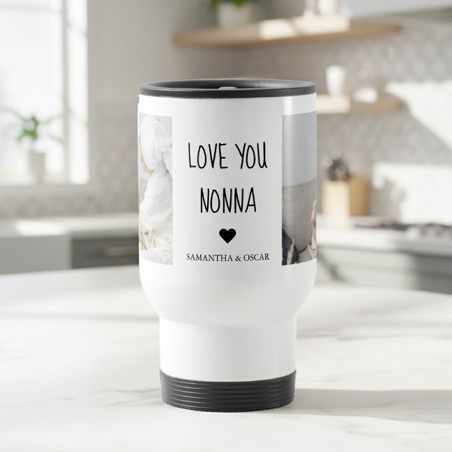 Caneca Térmica Personalized Nonna Gift | Custom Photo Collage (Criador carregado)