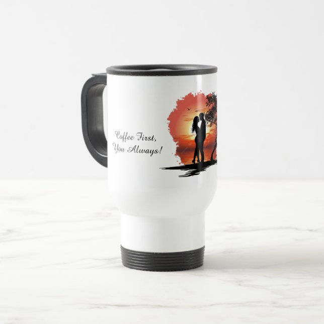 Caneca Térmica Personalized Romantic Commuter Mug for Couples (Frente Esquerda)