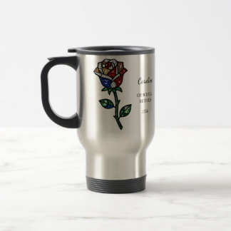 Caneca Térmica Personalized Stained Glass Rose Retirement Mug
