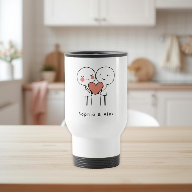 Caneca Térmica Personalized Valentine’s Couple Matching  (Criador carregado)