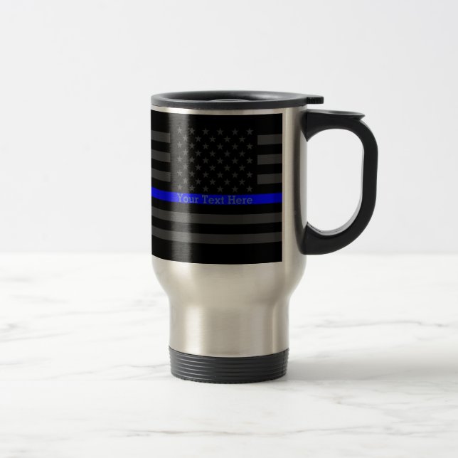 Caneca Térmica Personalizou sua bandeira cinzenta fina conhecida (Direita)