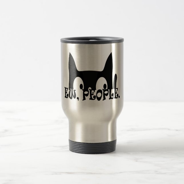Caneca Térmica Pessoas Engraçado Gato Negro (Centro)