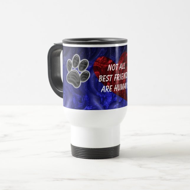 Caneca Térmica Pet Cachorro Melhor Amigo Vermelho Coração Puppia  (Frente Esquerda)