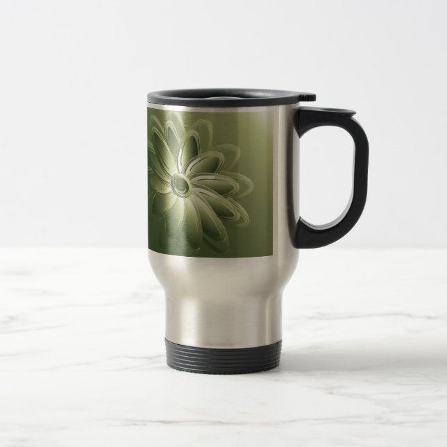 Caneca Térmica pétalas verdes (Direita)