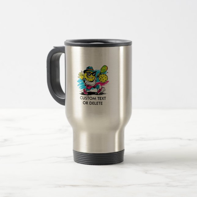 Caneca Térmica pickleball engraçado (Frente Esquerda)