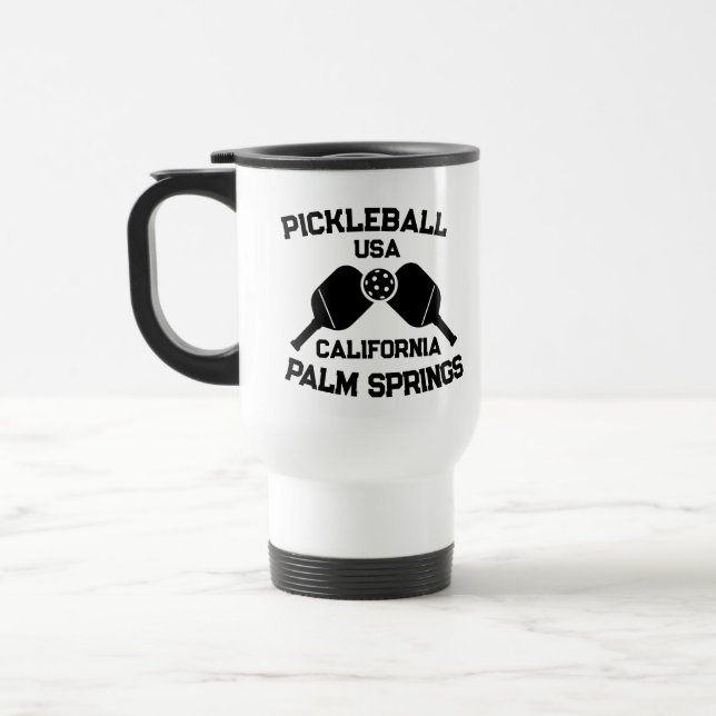 Caneca Térmica Pickleball Paddle Palm Primaveras Califórnia Perso (Esquerda)