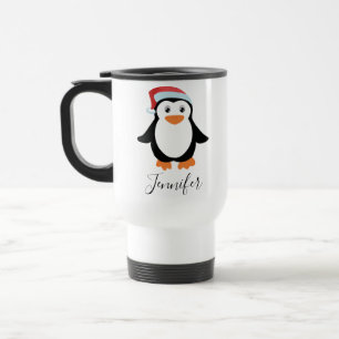 Caneca Térmica pinguim Na moda do nome de script moderno Elegant 