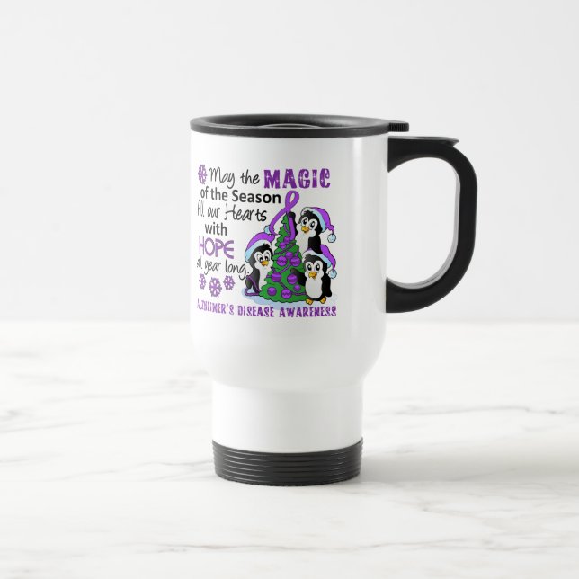 Caneca Térmica Pinguins de Natal Doença de Alzheimer (Direita)