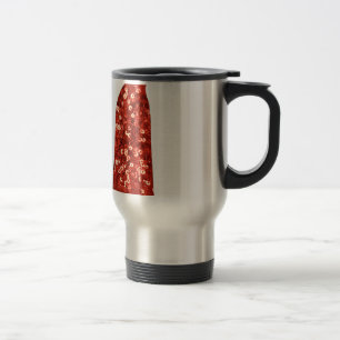 Caneca Térmica pino de vintagem de sequências vermelhas