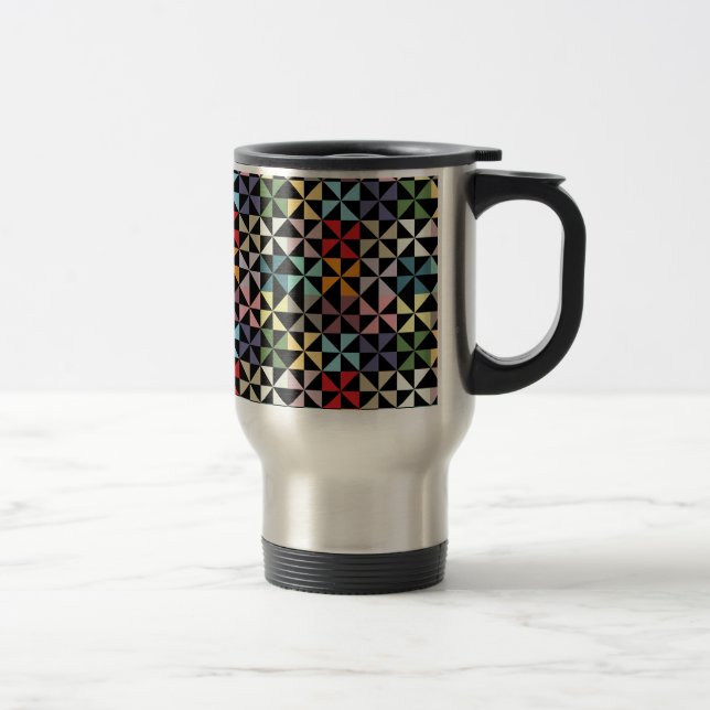 Caneca Térmica Pino Geométrico Colorido Preto (Direita)