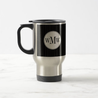 Caneca Térmica Pinstripe preto Monograma