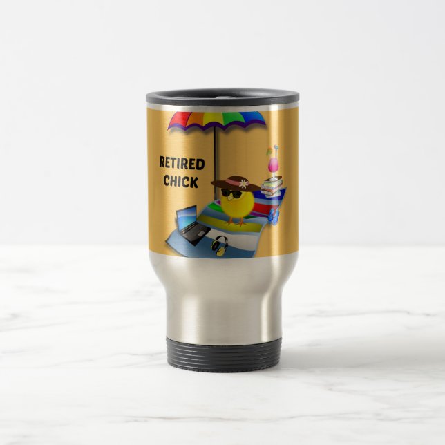 Caneca Térmica Pintinho aposentado, tão fofo, (Centro)