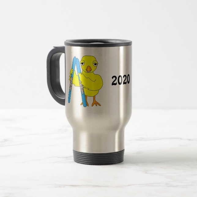 Caneca Térmica Pintinho de Esqui (Frente Esquerda)