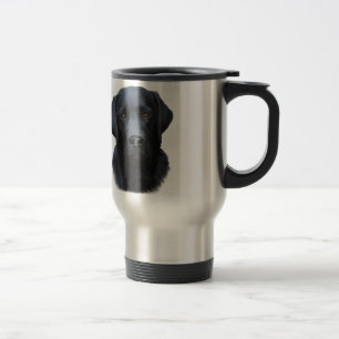 Caneca Térmica Pintura a cores da água do cão preto Labrador