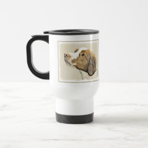 Caneca Térmica Pintura Brittany - Arte Cachorro Original Bonita