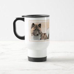 Caneca Térmica Pintura de Akita - Arte Cão Original