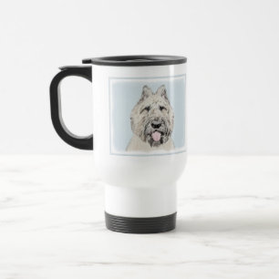 Caneca Térmica Pintura de Bouvier des Flandres - Arte Original de
