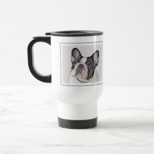 Caneca Térmica Pintura de Bulldog Francês (Brindle Pied) - Arte C