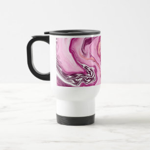 Caneca Térmica Pintura de cor rosa, magenta e flúidos pretos