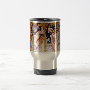 Caneca Térmica Pintura de Garotas Art Nouveau de Alfons Mucha