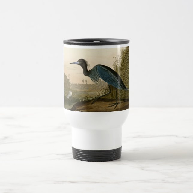 Caneca Térmica Pintura de Heron Audubon com Crane Azul (Centro)
