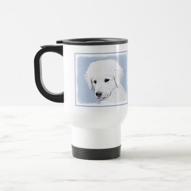 Caneca Térmica Pintura de Kuvasz - Arte de Cachorro Original Boni (Esquerda)