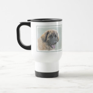 Caneca Térmica Pintura de Leonberger - Arte de Cachorro Original