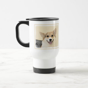 Caneca Térmica Pintura de Pembroke Welsh Corgi - Arte Original pa