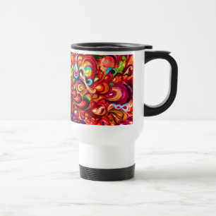 Caneca Térmica Pintura de redemoinho abstrato colorido fofo