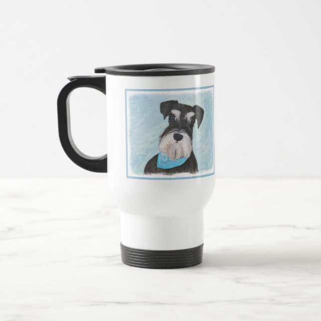 Caneca Térmica Pintura de Schnauzer (Miniatura) - Cachorro Origin (Esquerda)